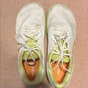 Altra White and Green Athletic Shoes Sleek Design